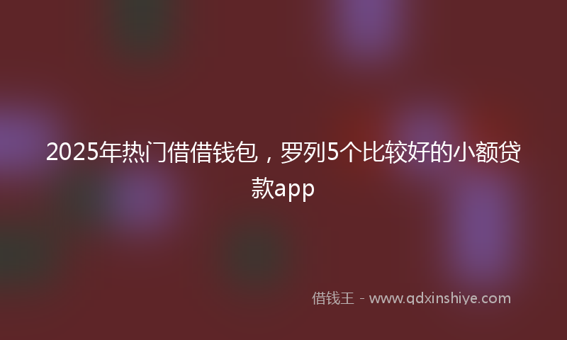 2025年热门借借钱包，罗列5个比较好的小额贷款app