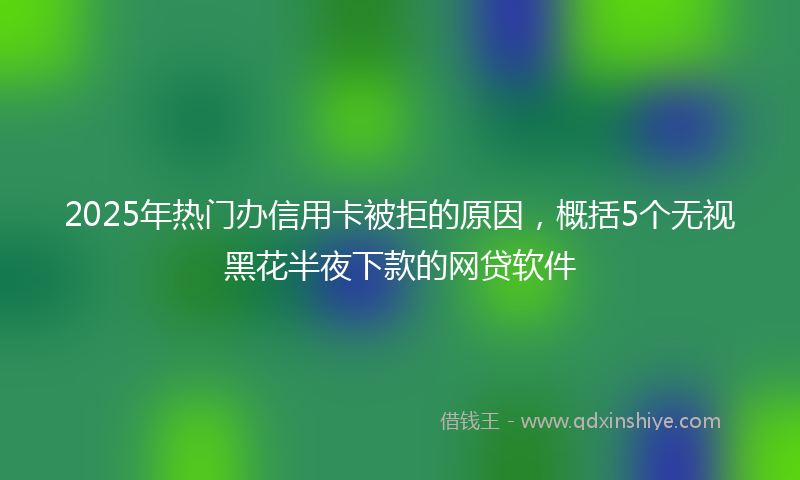 2025年热门办信用卡被拒的原因，概括5个无视黑花半夜下款的网贷软件