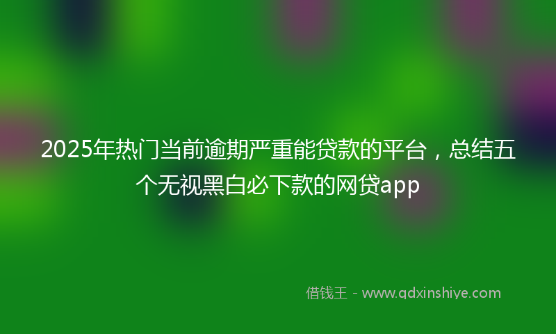 2025年热门当前逾期严重能贷款的平台，总结五个无视黑白必下款的网贷app