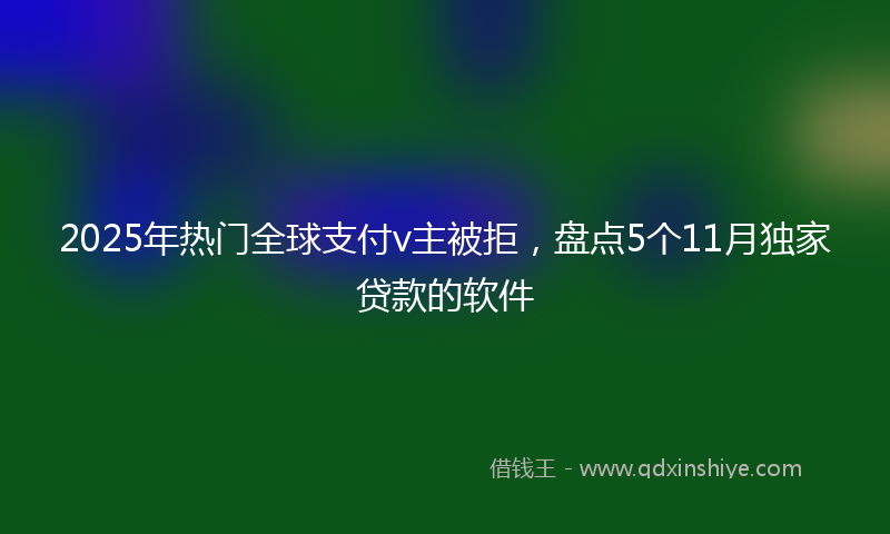 2025年热门全球支付v主被拒，盘点5个11月独家贷款的软件