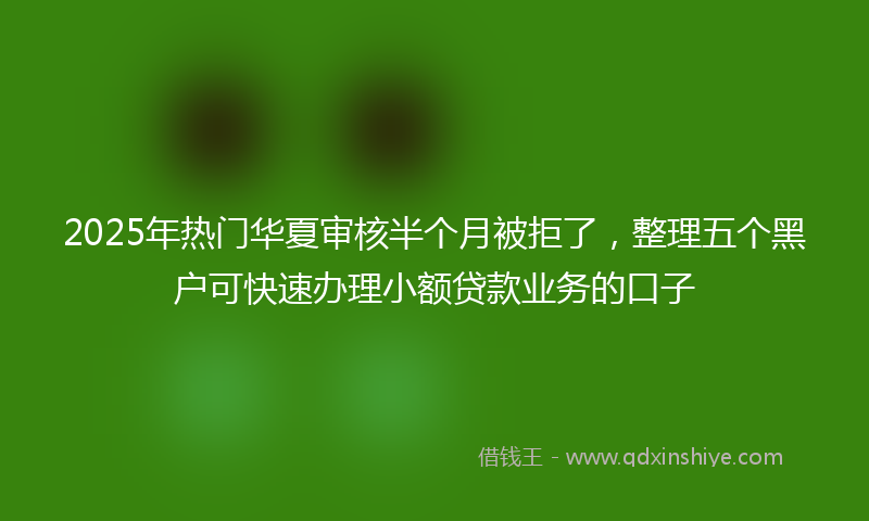 2025年热门华夏审核半个月被拒了，整理五个黑户可快速办理小额贷款业务的口子