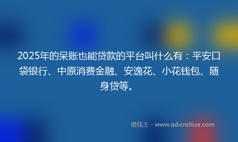 2025年的呆账也能贷款的平台叫什么有：平安口袋银行、中原消费金融、安逸花、小花钱包、随身贷等。
