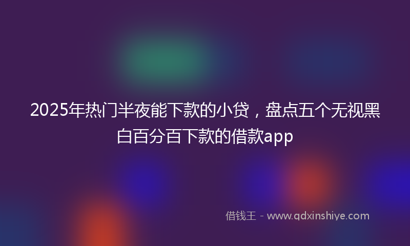 2025年热门半夜能下款的小贷，盘点五个无视黑白百分百下款的借款app