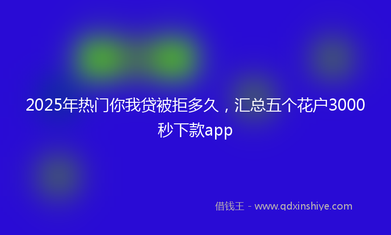 2025年热门你我贷被拒多久，汇总五个花户3000秒下款app