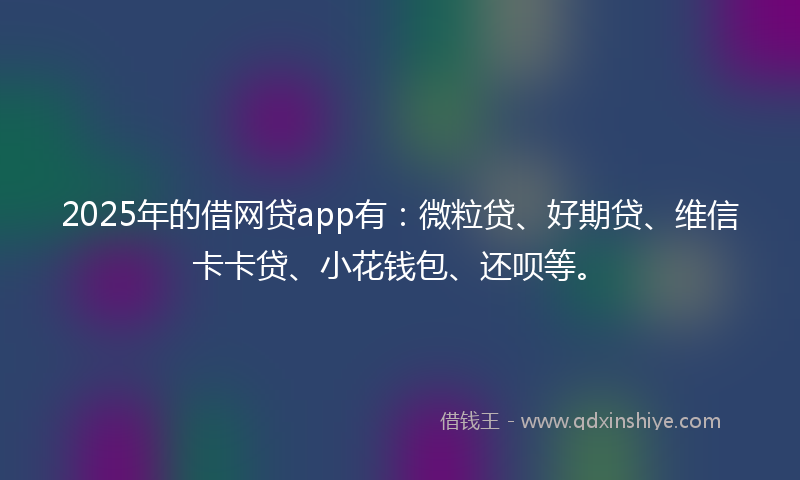 2025年的借网贷app有：微粒贷、好期贷、维信卡卡贷、小花钱包、还呗等。