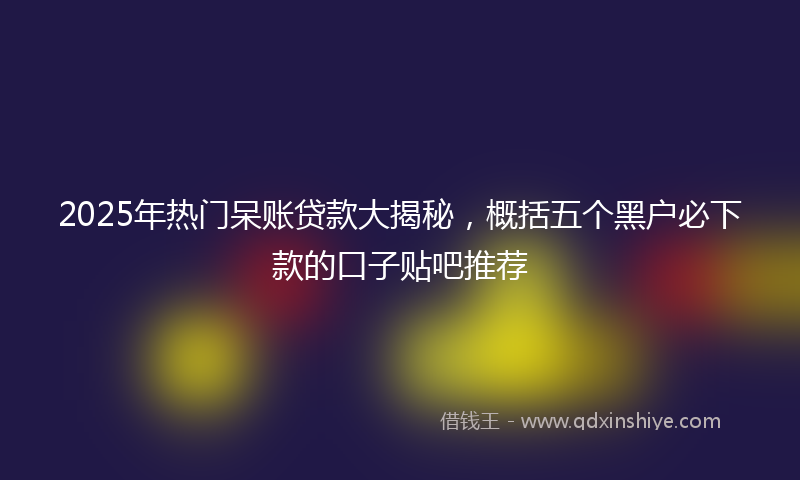 2025年热门呆账贷款大揭秘，概括五个黑户必下款的口子贴吧推荐