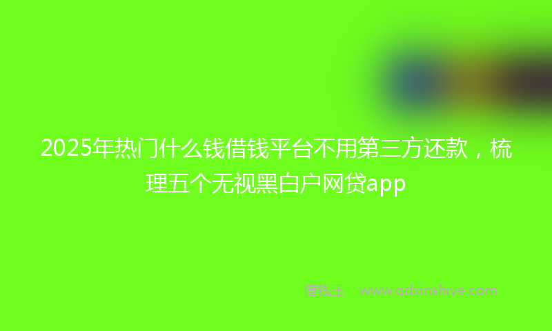 2025年热门什么钱借钱平台不用第三方还款，梳理五个无视黑白户网贷app
