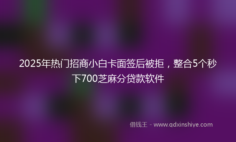 2025年热门招商小白卡面签后被拒，整合5个秒下700芝麻分贷款软件