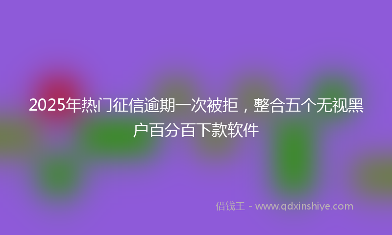 2025年热门征信逾期一次被拒，整合五个无视黑户百分百下款软件