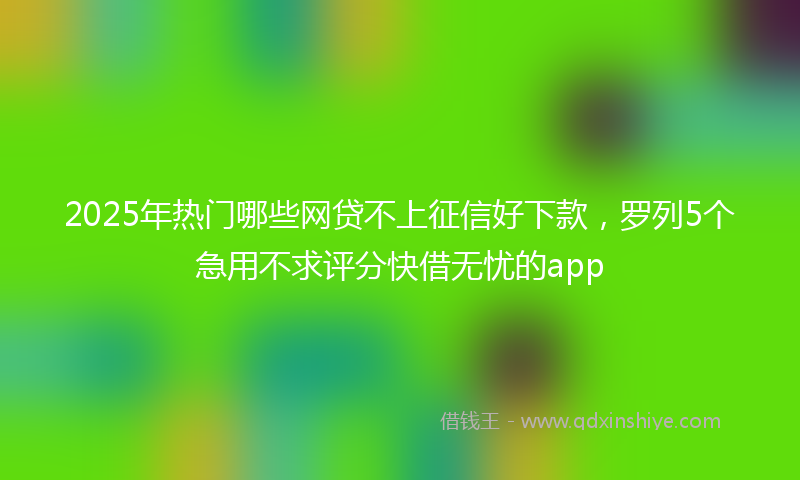 2025年热门哪些网贷不上征信好下款，罗列5个急用不求评分快借无忧的app