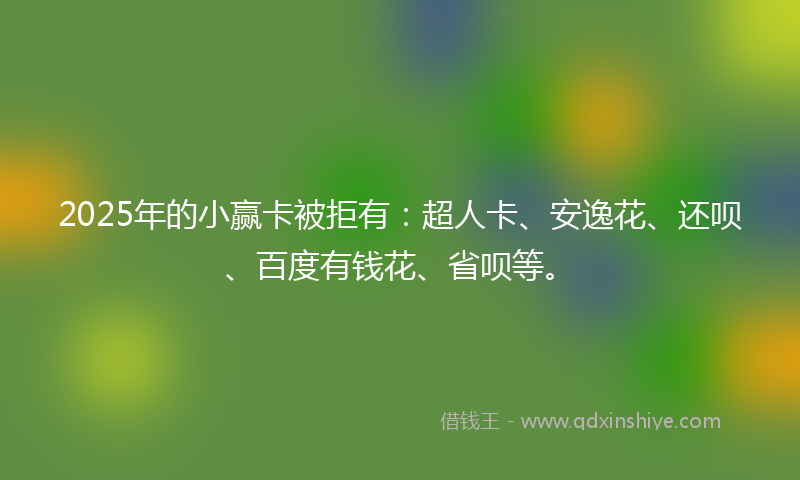 2025年的小赢卡被拒有：超人卡、安逸花、还呗、百度有钱花、省呗等。