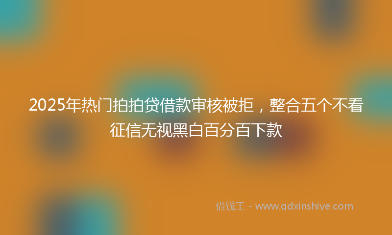 2025年热门拍拍贷借款审核被拒，整合五个不看征信无视黑白百分百下款