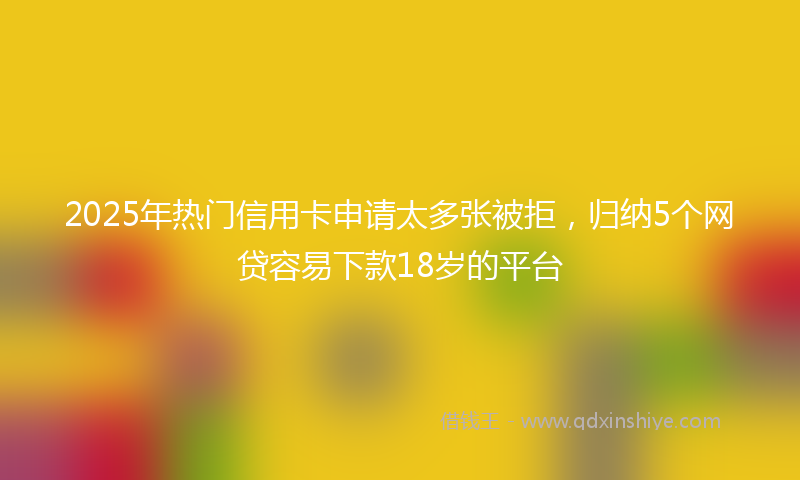 2025年热门信用卡申请太多张被拒，归纳5个网贷容易下款18岁的平台