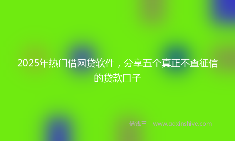 2025年热门借网贷软件，分享五个真正不查征信的贷款口子