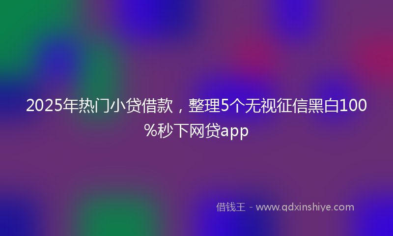 2025年热门小贷借款，整理5个无视征信黑白100%秒下网贷app