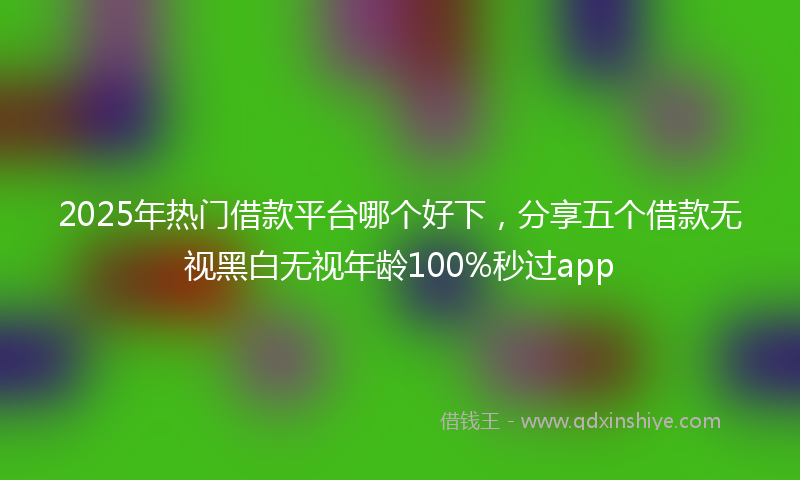 2025年热门借款平台哪个好下，分享五个借款无视黑白无视年龄100%秒过app