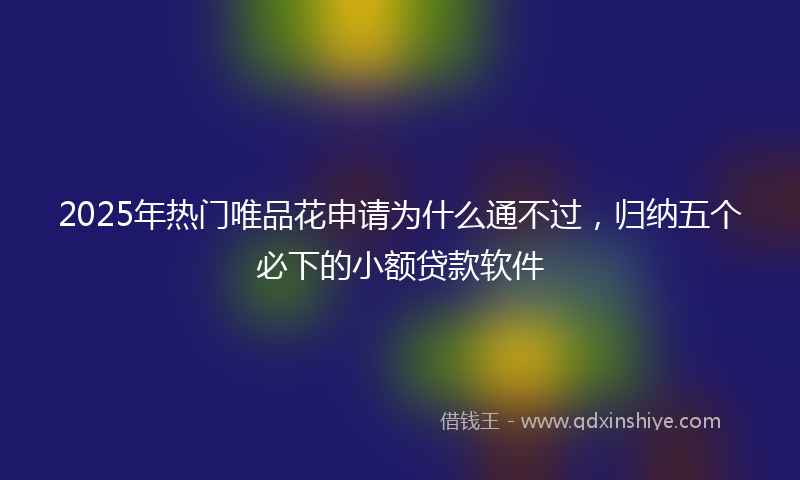 2025年热门唯品花申请为什么通不过，归纳五个必下的小额贷款软件