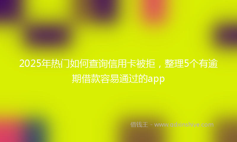 2025年热门如何查询信用卡被拒，整理5个有逾期借款容易通过的app