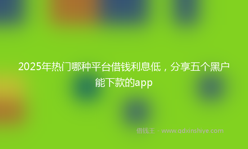 2025年热门哪种平台借钱利息低，分享五个黑户能下款的app