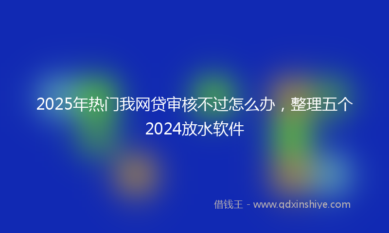 2025年热门我网贷审核不过怎么办，整理五个2024放水软件