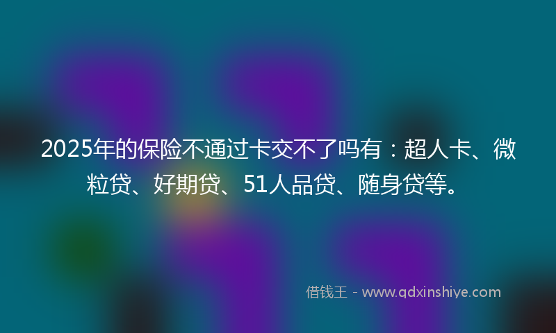 2025年的保险不通过卡交不了吗有：超人卡、微粒贷、好期贷、51人品贷、随身贷等。