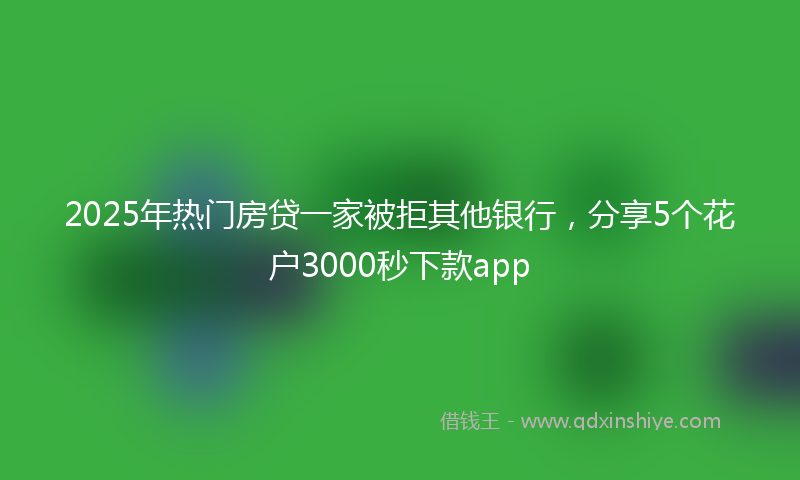 2025年热门房贷一家被拒其他银行，分享5个花户3000秒下款app