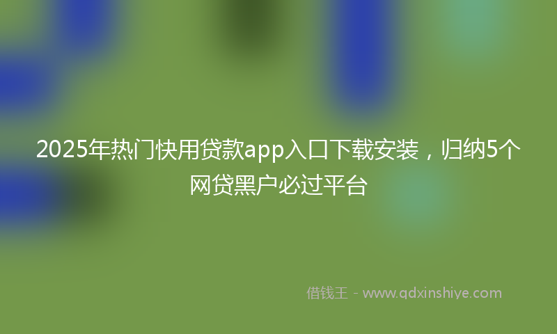 2025年热门快用贷款app入口下载安装，归纳5个网贷黑户必过平台