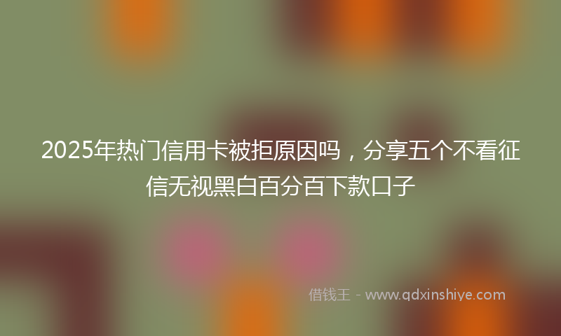 2025年热门信用卡被拒原因吗，分享五个不看征信无视黑白百分百下款口子