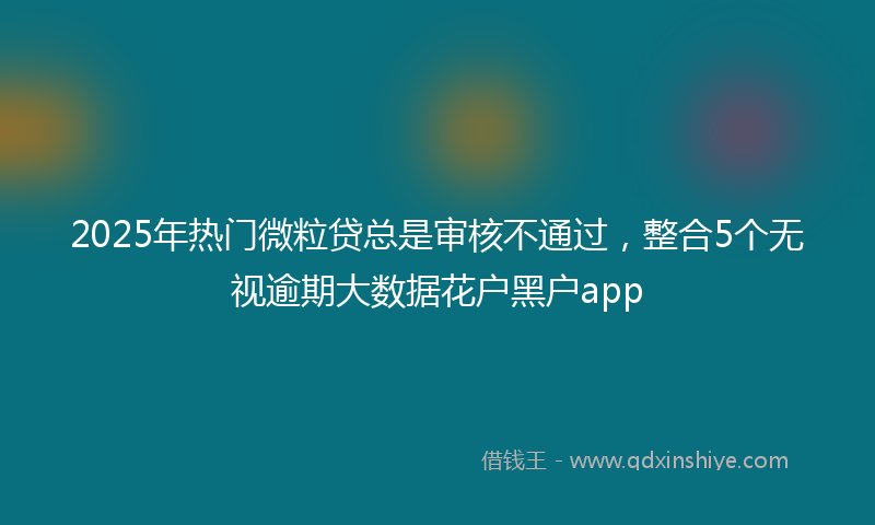 2025年热门微粒贷总是审核不通过，整合5个无视逾期大数据花户黑户app