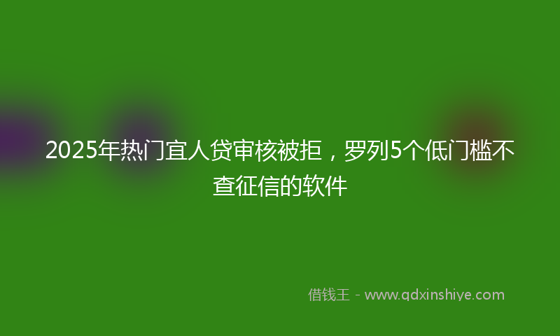 2025年热门宜人贷审核被拒，罗列5个低门槛不查征信的软件