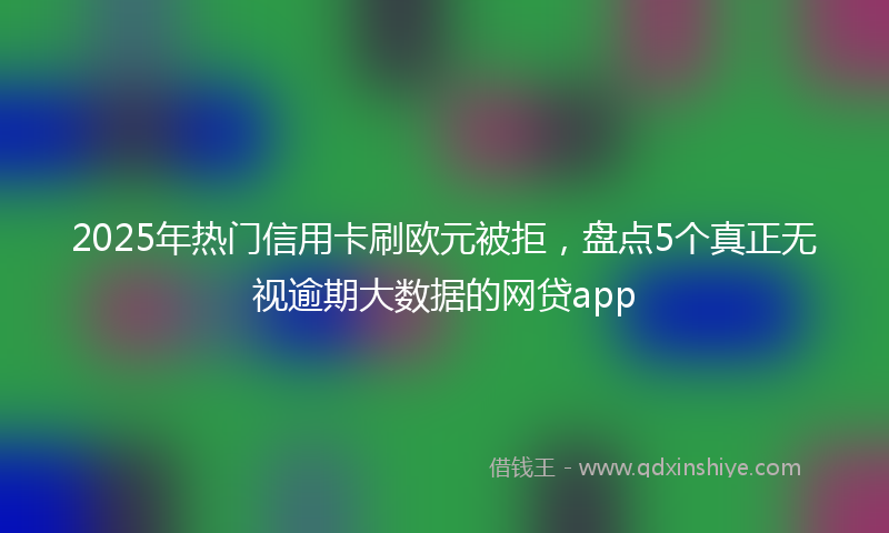2025年热门信用卡刷欧元被拒，盘点5个真正无视逾期大数据的网贷app