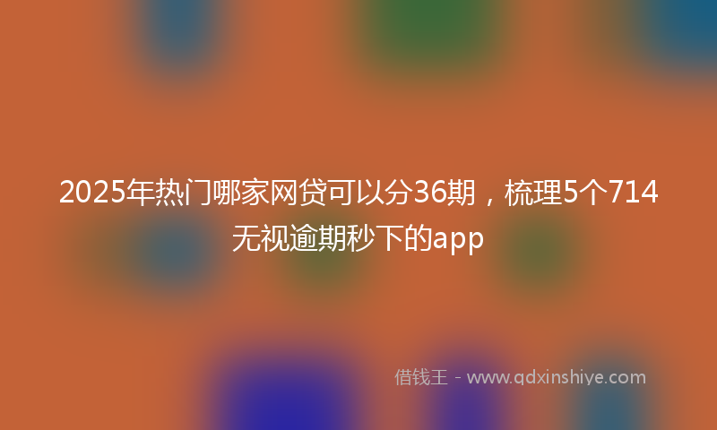2025年热门哪家网贷可以分36期，梳理5个714无视逾期秒下的app
