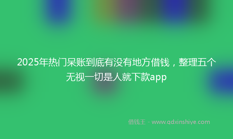 2025年热门呆账到底有没有地方借钱，整理五个无视一切是人就下款app