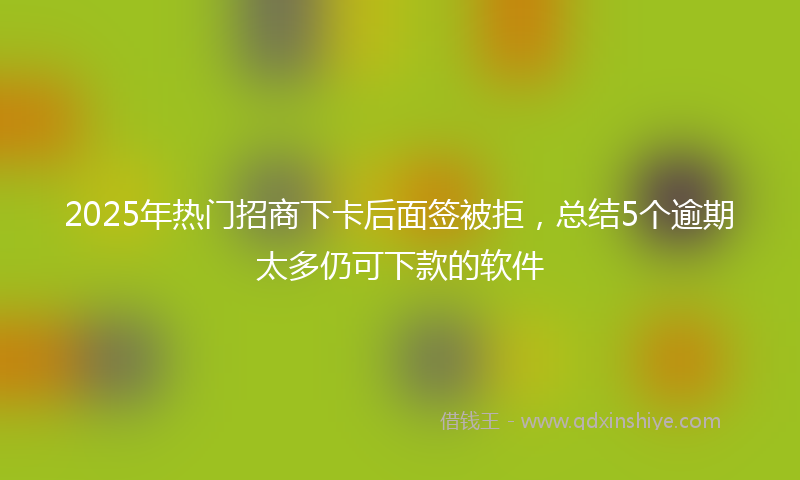 2025年热门招商下卡后面签被拒，总结5个逾期太多仍可下款的软件