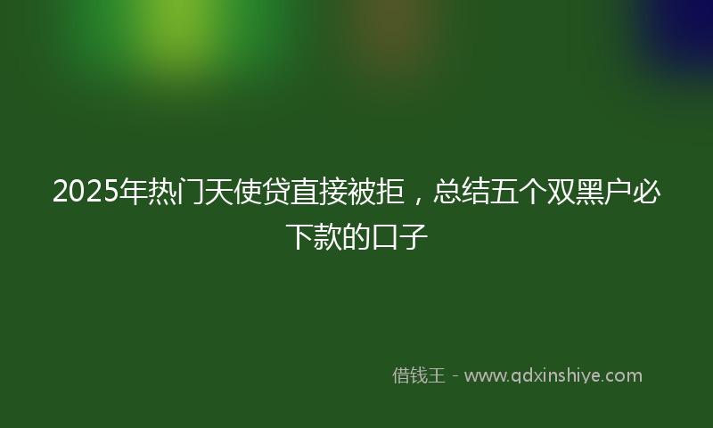 2025年热门天使贷直接被拒，总结五个双黑户必下款的口子