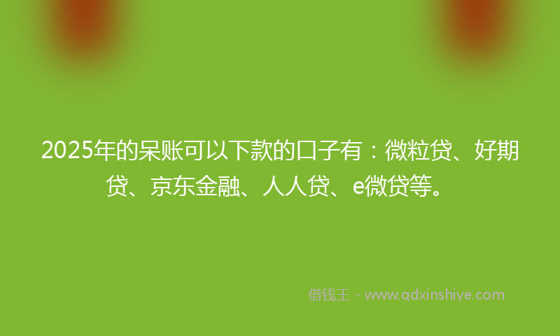 2025年的呆账可以下款的口子有：微粒贷、好期贷、京东金融、人人贷、e微贷等。