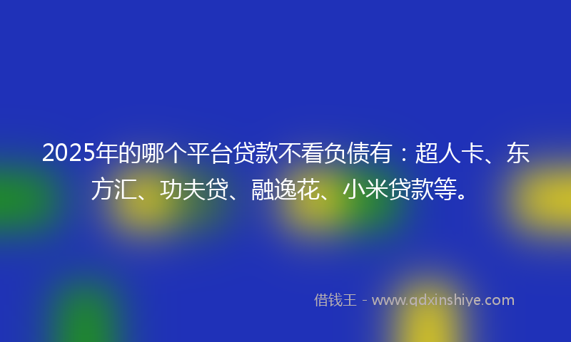 2025年的哪个平台贷款不看负债有：超人卡、东方汇、功夫贷、融逸花、小米贷款等。