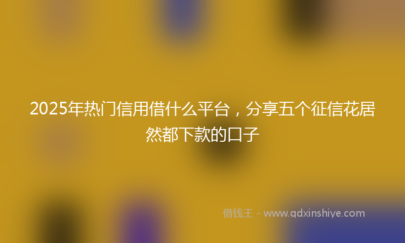 2025年热门信用借什么平台，分享五个征信花居然都下款的口子