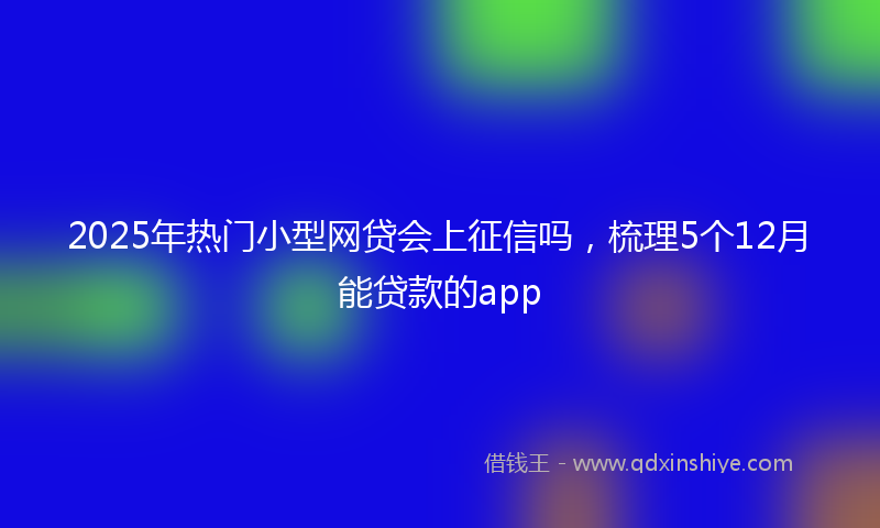 2025年热门小型网贷会上征信吗，梳理5个12月能贷款的app