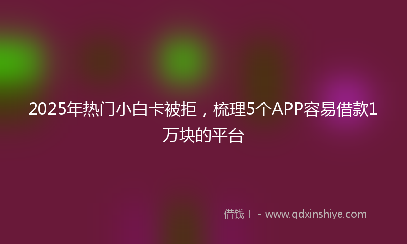 2025年热门小白卡被拒，梳理5个APP容易借款1万块的平台