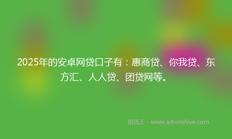 2025年的安卓网贷口子有：惠商贷、你我贷、东方汇、人人贷、团贷网等。