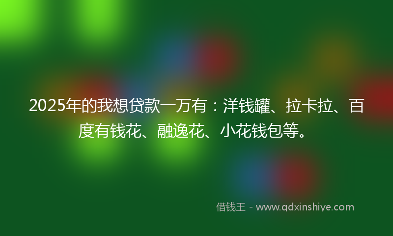 2025年的我想贷款一万有：洋钱罐、拉卡拉、百度有钱花、融逸花、小花钱包等。