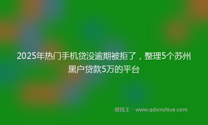 2025年热门手机贷没逾期被拒了，整理5个苏州黑户贷款5万的平台