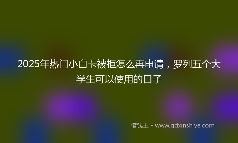 2025年热门小白卡被拒怎么再申请，罗列五个大学生可以使用的口子