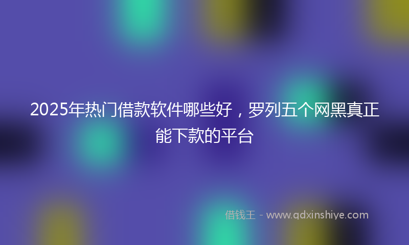 2025年热门借款软件哪些好，罗列五个网黑真正能下款的平台