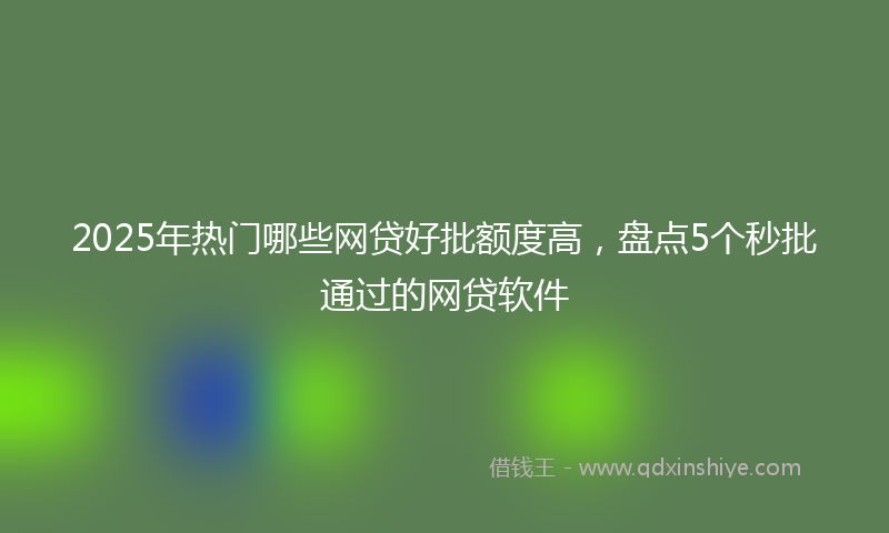 2025年热门哪些网贷好批额度高，盘点5个秒批通过的网贷软件