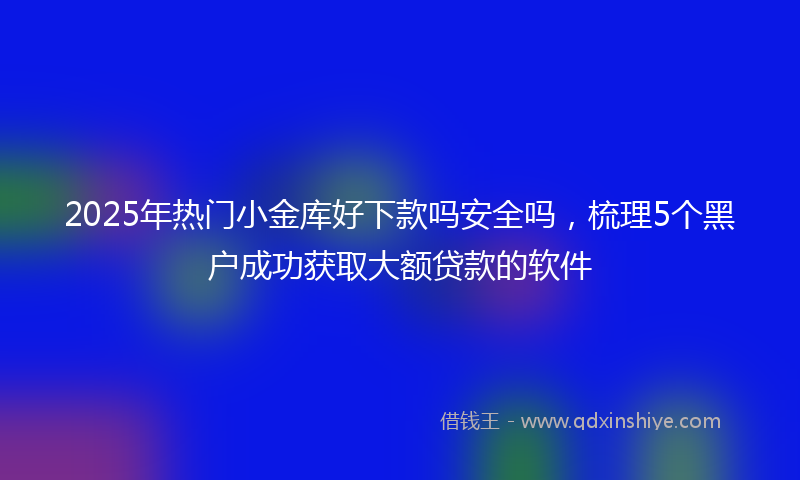 2025年热门小金库好下款吗安全吗，梳理5个黑户成功获取大额贷款的软件