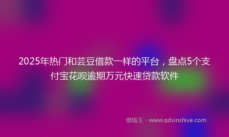 2025年热门和芸豆借款一样的平台，盘点5个支付宝花呗逾期万元快速贷款软件