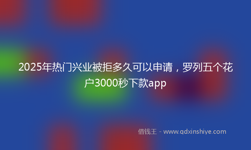 2025年热门兴业被拒多久可以申请，罗列五个花户3000秒下款app
