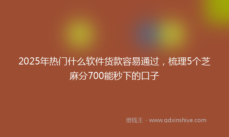 2025年热门什么软件货款容易通过，梳理5个芝麻分700能秒下的口子